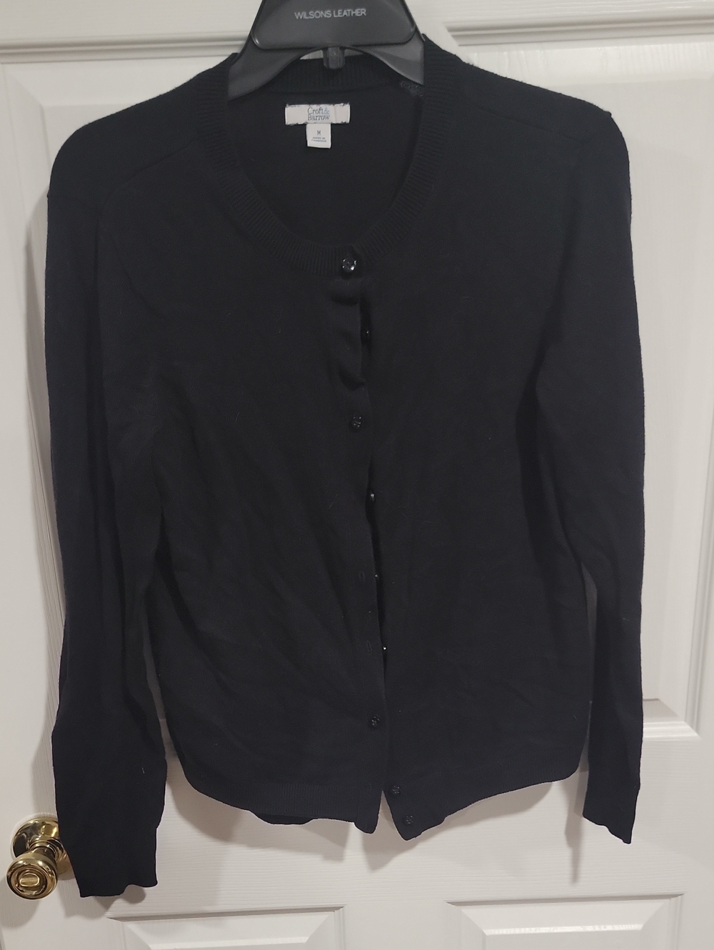 croft & barrow M Black Button-Front Knit Cardigan